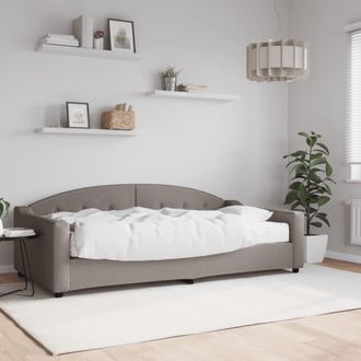 vidaXL Sof&aacute; Cama Con Colch&oacute;n Tela Gris Taupe 100x200 Cm Vidaxl