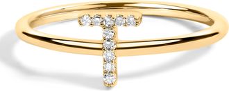 House of Brilliance 10K Gold Diamond Accent Initial A-Z Ring