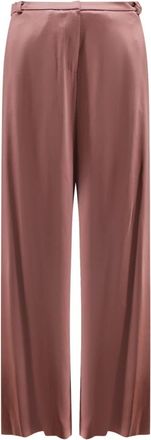 Alysi Wijde broek - Dames - Wijde Broeken - Roze - XS - Leer - Broeken
