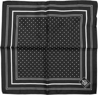 Dolce & Gabbana Zijden Sjaal met Polka Dot en Logo - Heren - Zijden sjaals - Zwart - ONE Size - Accessoires
