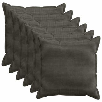 vidaXL Funda De Almohada 6 Uds. Houten Gris Antracita 60 X 60 Cm Pana Vidaxl