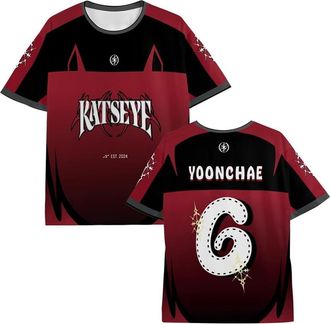 Generic Katseye Merch Jersey T-Shirt Crewneck Short Sleeve Sportwear Tee Men Women Outdoor Streetwear Tops (6XL,A06)