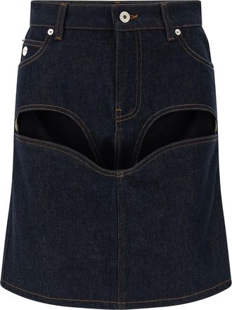 Jean Paul Gaultier Blue Cotton Long Womens Skirt