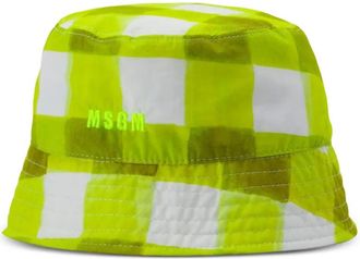 Msgm Cappello bucket con ricamo - Giallo