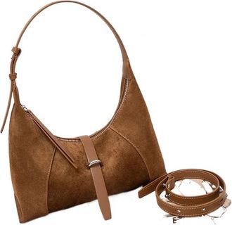Generic Womens Leather Shoulder Bags Female Soft Durable Crossbody Bag Ladies Fashion Trend Commute Handbags(Brown)