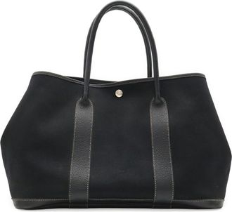 Herm&egrave;s Black Toile Officier Shoulder Bag Tote Bag (Pre-Owned)