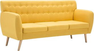 vidaXL Vidaxl - Sof&aacute; De 3 Plazas Tapizado De Tela Amarillo 172x70x82 Cm