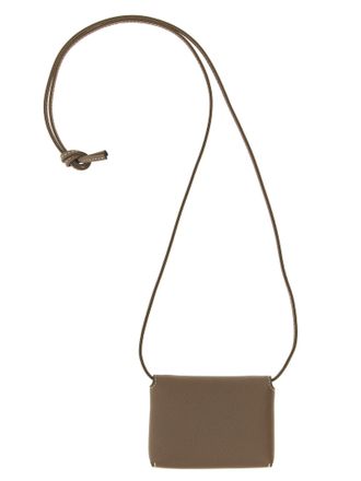 Tory Burch Leather Lanyard Card Case - Taupe