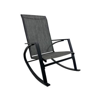 Mobili Rebecca Mobili Rebecca - Silla Mecedora Rebecca Mobili Portakal 94x104x60 Acero Poli&eacute;ster Gris Oscuro Negro Moderno