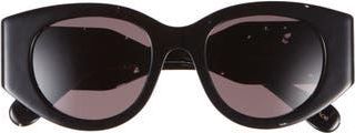 Chlo&eacute; 51mm Round Sunglasses in Black Black Grey at Nordstrom Rack