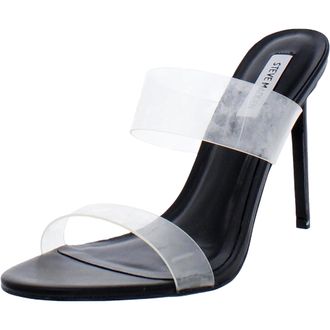 Steve Madden Clarabeth Heeled Sandal Black / Clear CLAR16S1-027 Womens