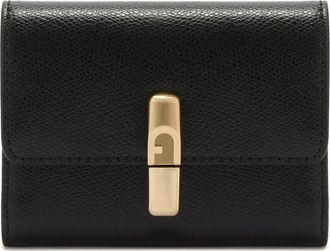 Furla Iride Portafoglio Compatto S Nero Nero Pelle Stampata Donna
