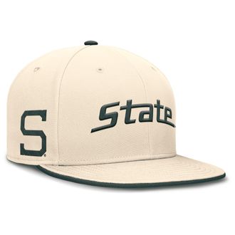 Nike Michigan State Spartans Primetime True Nike Mens Dri-FIT College Fitted Hat in Brown | NC110C3DMST-4EN
