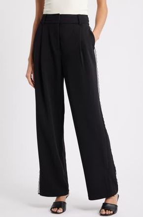 Wit & Wisdom Ultra Skyrise Lace Trim Straight Leg Pant in Black at Nordstrom Rack, Size 14