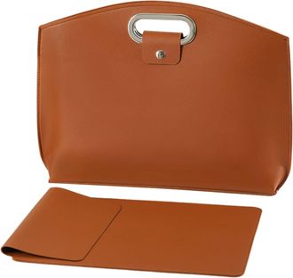Generic PU Leather Multifunctional Laptop Case with Handle Minimalist Solid Color Handbag Large Capacity Hand-Held Bag for Work Business School Computer Trave