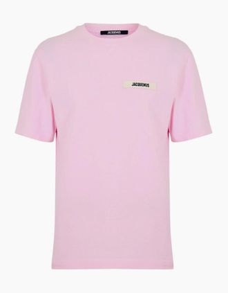 Jacquemus Mens Jacquemus The Gros Grain Logo T Shirt Pink - Size: 38