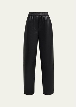 SIMKHAI Corrine Leather Pull-On Pants