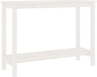 vidaXL Mesa Consola De Madera Maciza De Pino Blanco 110x40x80 Cm Vidaxl