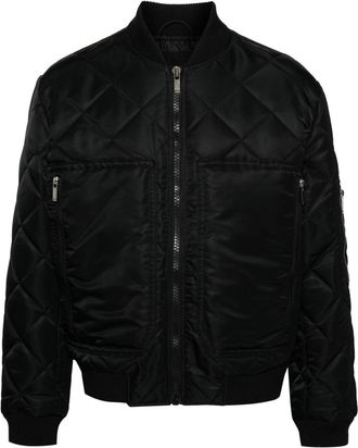 Just Cavalli logo-embroidered bomber jacket - men - Elastane/Polyamide/Polyester/Polyester - 52 - Black