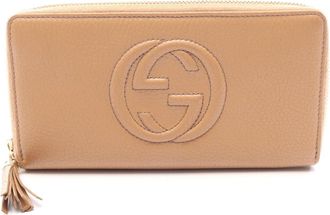 Gucci Brown Leather Long Wallet (Bi-Fold) (Pre-Owned)