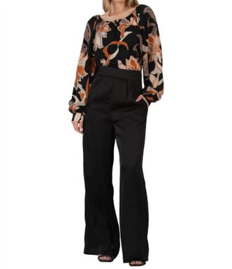 Lucca Couture Satin Trousers In Black