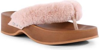 Seychelles Ocean Ave Faux Fur Flip Flop in Blush at Nordstrom, Size 11