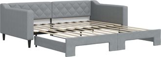vidaXL Sof&aacute; Cama Nido Tela Gris Claro 100x200 Cm Vidaxl