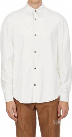 Ferragamo Napa Leather Shirt In White
