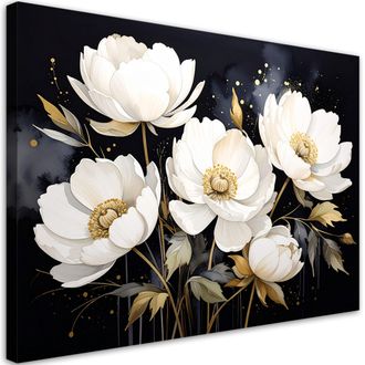 Feeby Impresi&oacute;n De Imagen Peon&iacute;as Blancas Flores Plantas Naturaleza 100x70