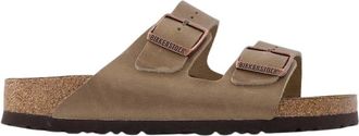 Birkenstock Brown Leather Open Toe Sandals - male - Birkenstock - Sliders - Brown - 10 UK - Shoes