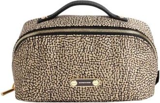 Borbonese Accessoires, Dames, Beige, ONE Size, Leer, Beauty Case Small
