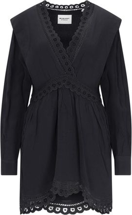 Isabel Marant Lace Mini Dress In Black Viscose Crepe