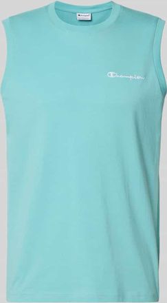 Champion Top mit Label-Stitching und Rundhalsausschnitt in Aqua, Gr&ouml;&szlig;e XXL