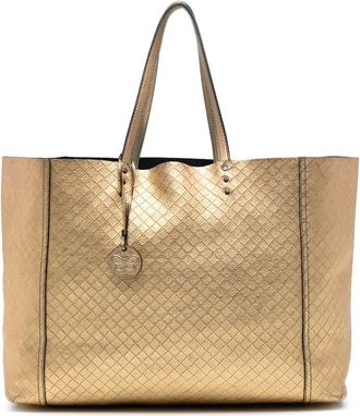 Bottega Veneta Pre-owned Bottega Veneta Metallic Leather Intrecciomirage Tote B01885076D