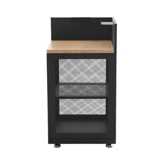 Sweeek M&oacute;dulo cocina exterior de acero y decoraci&oacute;n de madera 1 estante