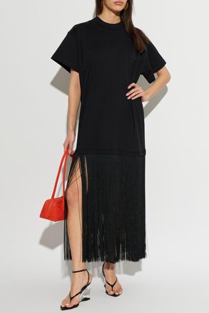 Alaia Dress With Fringes, Womens, Black
