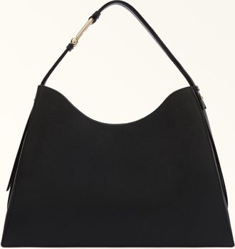 Furla Nuvola Borsa A Spalla L Nero Nero Pelle Di Vitello Granata Donna