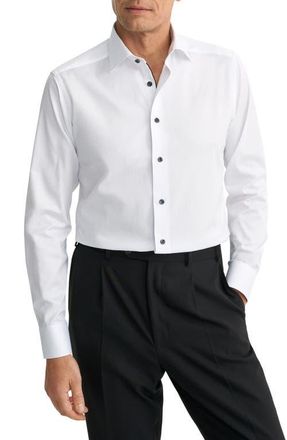 Eton Slim Fit White Cotton Twill Dress Shirt at Nordstrom, Size 17.5