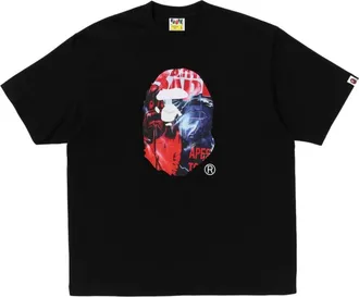 A Bathing Ape Photo Print Ape Head Relaxed Fit T-Shirt Black 1L30-110-333-BLK