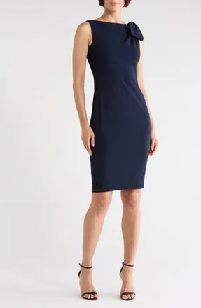 Calvin Klein Shoulder Bow Sleeveless Sheath Dress in Indigo at Nordstrom Rack, Size 12