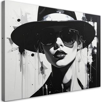 Feeby Impresi&oacute;n De Imagen Mujer Elegante Con Sombrero Y Gafas Oscuras 100x70