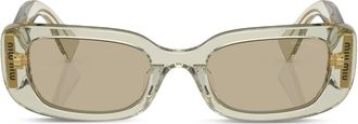 Miu Miu Eyewear rectangle-frame tinted sunglasses - women - Acetate - 51 - Metallic