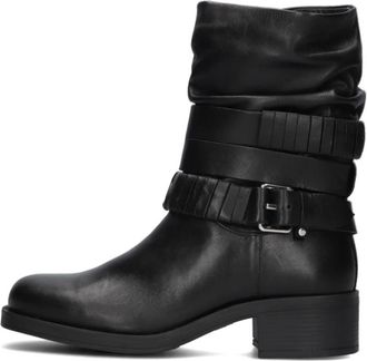 Omoda Schoenen, Dames, Zwart, 37 EU, Leer, Stijlvolle zwarte leren enkellaarzen