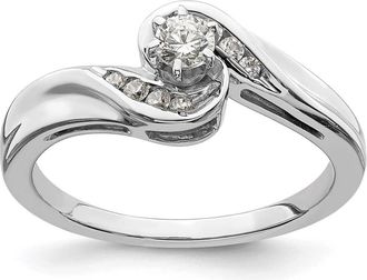 Diamond2Deal 14k White Gold Lab Grown Diamond Engagement Ring 1/4Ct Clarity- VS Color- G-H