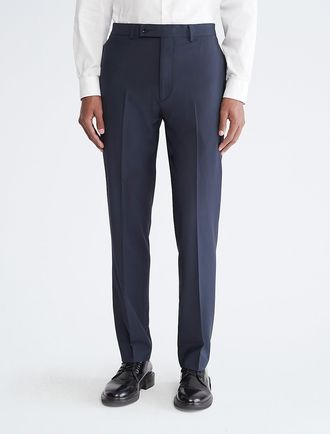 Calvin Klein Mens Slim Fit Navy Suit Pants - Blue - 30W x 30L