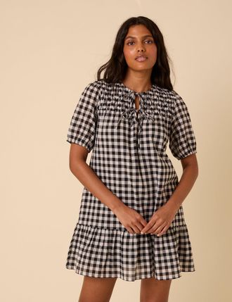 Nobody's Child Black Gingham Phoebe Mini Dress