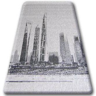 RugsX Rugsx - Alfombra De Cuerda Sisal Floorlux 20240 Plateado/negro Grey 240x330 Cm