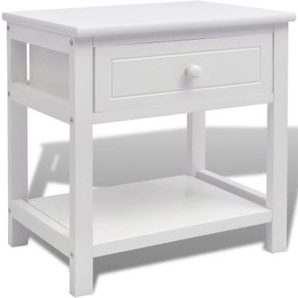 vidaXL Comodino in Legno Bianco - Vidaxl