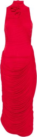 Magda Butrym high-neck draped dress - Red