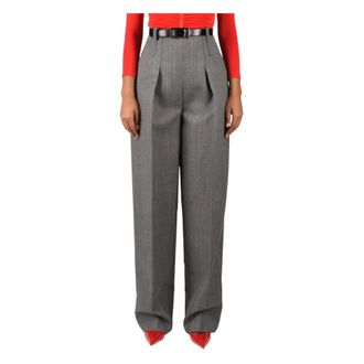Elisabetta Franchi Wijde broek - Dames - Broeken - Grijs - Maat: M Zijde